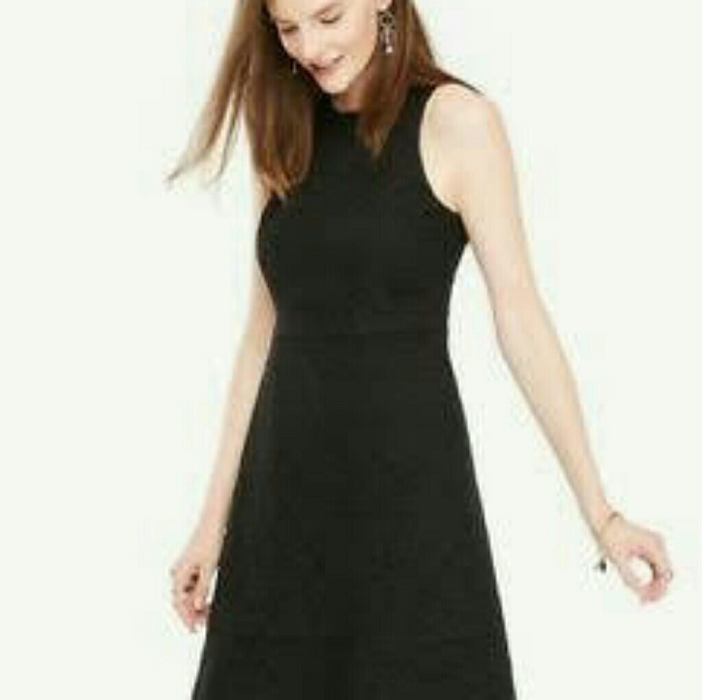 Ann Taylor black eyelet sleeveless dress size 2